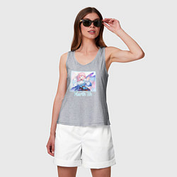 Майка женская хлопок 7 марта Honkai star rail, цвет: меланж — фото 2