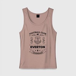Майка женская хлопок Everton: Football Club Number 1 Legendary, цвет: пыльно-розовый