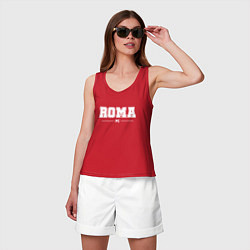 Майка женская хлопок Roma Football Club Классика, цвет: красный — фото 2