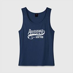 Майка женская хлопок Awesome Since 1978, цвет: тёмно-синий