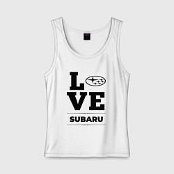 Майка женская хлопок Subaru Love Classic, цвет: белый