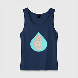 Майка женская хлопок Ромашка в руке, цвет: тёмно-синий