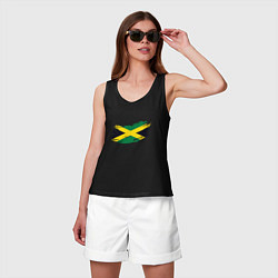 Майка женская хлопок Jamaica Flag, цвет: черный — фото 2
