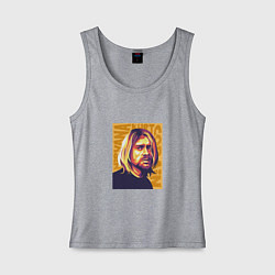 Майка женская хлопок Nirvana - Cobain, цвет: меланж