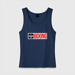 Майка женская хлопок Ring of boxing, цвет: тёмно-синий