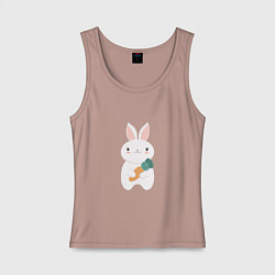 Майка женская хлопок Carrot rabbit, цвет: пыльно-розовый