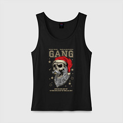 Майка женская хлопок We are bearded gang - Merry Christmas!, цвет: черный