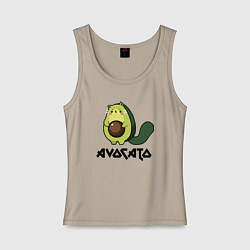 Майка женская хлопок Avocado - AvoCATo - Joke, цвет: миндальный