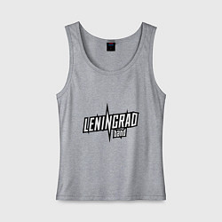 Майка женская хлопок Группировка ленинград логотип, цвет: меланж