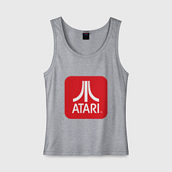 Майка женская хлопок Atari logo, цвет: меланж