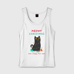 Женская майка Meowy Christmas and a happy purr year