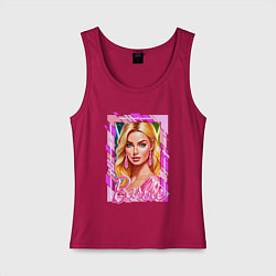 Майка женская хлопок Нейросеть - аниме Барби Марго Робби, цвет: маджента