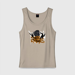 Майка женская хлопок Black urban power, цвет: миндальный