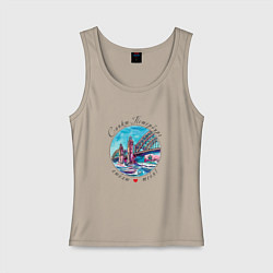 Женская майка Санкт-Петербург, Большеохтинский мост