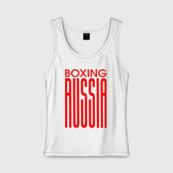 Майка женская хлопок Бокс Российская сборная, цвет: белый