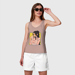 Майка женская хлопок Нико Робин - One Piece, цвет: пыльно-розовый — фото 2