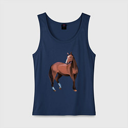 Майка женская хлопок Тяжелая теплокровная, цвет: тёмно-синий