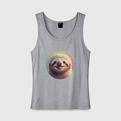 Женская майка Очень радостный ленивец