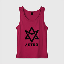 Майка женская хлопок Astro black logo, цвет: маджента