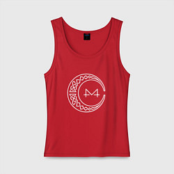 Майка женская хлопок Mamamoo white emblem, цвет: красный