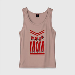 Женская майка Super mom большие бувы