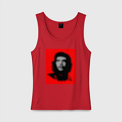 Майка женская хлопок Че Гевара расплывчатая иллюзия, цвет: красный