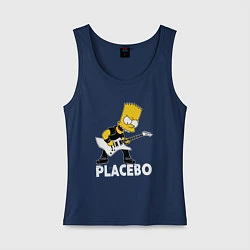 Майка женская хлопок Placebo Барт Симпсон рокер, цвет: тёмно-синий
