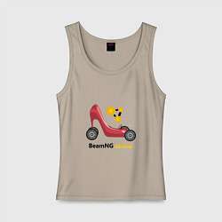 Майка женская хлопок Car-shoe beamNG, цвет: миндальный