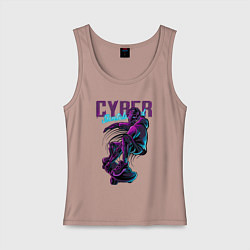 Женская майка Кибер Скейтборд