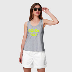 Майка женская хлопок Flowers - Good vibes, цвет: меланж — фото 2