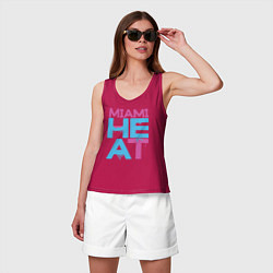 Майка женская хлопок Miami Heat style, цвет: маджента — фото 2