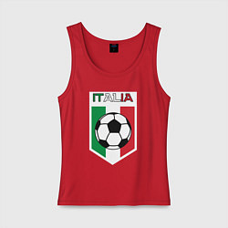 Майка женская хлопок Футбол Италии, цвет: красный