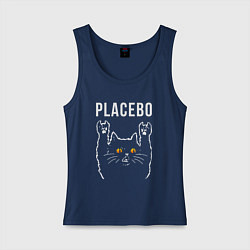 Майка женская хлопок Placebo rock cat, цвет: тёмно-синий