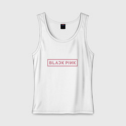 Майка женская хлопок Black pink - logotype - South Korea, цвет: белый