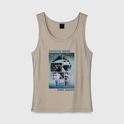 Майка женская хлопок Depeche Mode - Dave Gahan Collage, цвет: миндальный