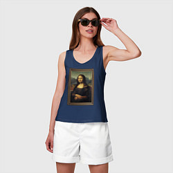 Майка женская хлопок Mona Lisa - original, цвет: тёмно-синий — фото 2