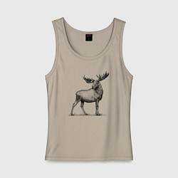 Женская майка Лось сбоку