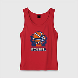 Майка женская хлопок Style basketball, цвет: красный