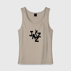 Майка женская хлопок Jazz theme, цвет: миндальный