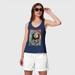 Майка женская хлопок Портрет Че Гевара, цвет: тёмно-синий — фото 2