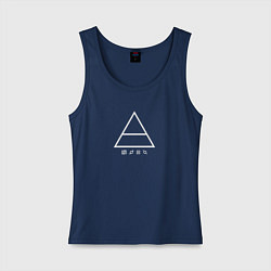 Майка женская хлопок 30 Seconds to mars логотип треугольник, цвет: тёмно-синий