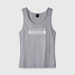 Майка женская хлопок Умения айти менеджер, цвет: меланж