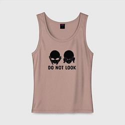 Женская майка Черный пришелец - do not look