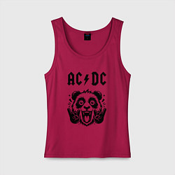 Майка женская хлопок AC DC - rock panda, цвет: маджента