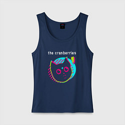 Майка женская хлопок The Cranberries rock star cat, цвет: тёмно-синий