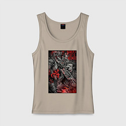 Женская майка Painkiller and demon - comix style