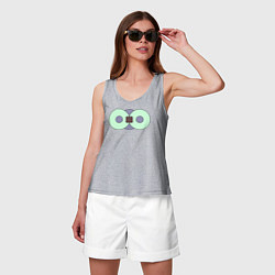 Майка женская хлопок Два диска соединённые, цвет: меланж — фото 2