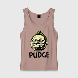 Майка женская хлопок Pudge Face, цвет: пыльно-розовый