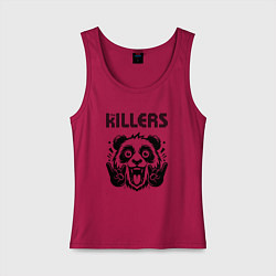 Майка женская хлопок The Killers - rock panda, цвет: маджента