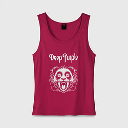 Майка женская хлопок Deep Purple rock panda, цвет: маджента